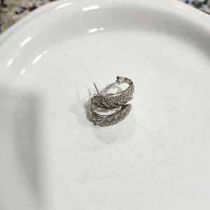 Pave Diamond Hoop Earrings